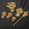 Ethiopian Cross Jewelry 24k Gold Color Trendy Africa Dubai Bridal Wedding Jewelry Sets H1022