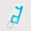 Party Favor Contactless Key chain Door metal pendant opener non-touch Press Elevator Tool
