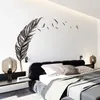 Large Left Right Flying Gold Feather Art Wall Sticker for Home Decor DIY Personality Mural Kid Room Bedroom Decoration T200421