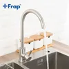 Frap High Quality Stainless Steel Black Spray Paint Kitchen Sink Faucet Single Handle Cold and Water Mixer Faucets Y40001/3 210724