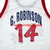 Genähtes Olympia-Team USA #14 G. Robinson, weißes Champion-Trikot, Stickerei, individuell, beliebiger Name, Nummer, XS-5XL, 6XL