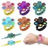 Fidget spinner dekompression leksaker silikon stress reliever dimple push bubbla färgstarka mjuk armband squeeze leksak