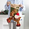 Santa Claus Schneemann Reiten Hirsch Weihnachtsstrümpfe Kreative Home Kamin Dekor Socken Kinder Geschenk Taschen Süßigkeitenhalter