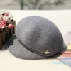 01メンズファッション八角形ベレー帽、ウール、品質保証、2色、334