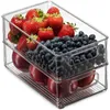 AFBC 4 Pack Pantry & Refrigerator Organizer Bins for Kitchen and Cabinet Storage Stackable Bins with Handles238R