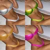 Bikinis Set Push Up Bikini Brazilian Shiny Swimsuit Female Swimwear Women Two-pieces With Bra Cup Bather Bathing Suit Wear Y1376