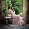 New Maternity Photography Prop Baby Shower Pregnant Dresses For Cowl Neck Fashion Lace Summer Dress Lady Evening Gown Vestidos G220309