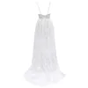 Robes décontractées Robe de mariée sans manches Appliques Femmes Élégante Dentelle Femme Robe Sexy Col V profond Sling Soirée de mariée