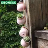 4pcs Wall-mounted Ceramic Flower Pot Hanging Succulent Flower Pot Cactus Bonsai Planters Container Hemp Rope Garden Decoration 210615