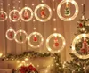 Jul LED String Light Cartoon Pendants Santa Claus Xmas Tree Hat Reindeer Party Holiday Väggfönster Dekoration Uteplats Atmosfär Props USB Power