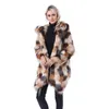 Haining Fur Automne et hiver Imitation Fourrure Couleur Correspondant Couleur Contraste Slim Fit Fourrure Gilet Manteau 211207