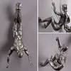 Industrial Style Climbing Man Resin Iron Wire Wall Hanging Decoration Sculpture Figures Creative Retro Present Statue Decor T200619