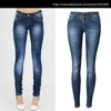 Niski talia Niebieski Skinny Jeans Kobiety Mody Myted Bleached Porysowany Femme Plus Size Push Up Vintage Slim Bawełniane spodnie 211129