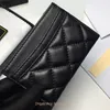 Creditcardhouder C Red kalfsleer Caviar Wallets Echte lederen mannen Dameskaarthouders Munt Passte Pocket Porte Cartes de Luxe To2231