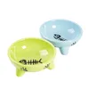 Reliefs Whisker Fatigue Wide Dog Bowls Cat Dish Non Skid for Cats Fox bear ceramic decal hand painted Pets Food Bowl7906019