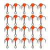 Fiskehakar 10st Treble High Carbon Steel Barbed Winter ICES Fishhooks Fish Tackle Tool