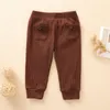 Kids Baby Pocket Trousers Solid Colors Elastic Pants Toddler Boys Clothes Infant Girls Casual Outfits Kids Leisure Vetement Bebe