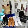 Stivaletti da donna nuova punta a punta in vera pelle con tacco inclinato scarpe corte femminile autunno inverno moda stivale martin stile britannico