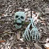새로운 할로윈 유령의 집 현실적인 뼈 두개골 머리와 묘지 장면 코스프레 DIY 공포 장식 Y201006