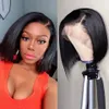 13x6 Transparant Bob Human Hair Pruiken Voorgeplukt Bot recht kort 4x4 5x5 Bob -pruik voor zwarte vrouwen