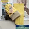 Leather Sheepskin Gloves Women's Autumn Warm Fleece Lining Color Fashion Thin Outdoor Activities Electric Bike Riding Driving Factory price expert design Quality