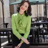 fall plus size women's S-4XL professional office female shirt Casual ruffled long-sleeved ladies bottoming top 210527