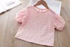 Gooporson Girls Ruffle Outfits Korean Children Clothes Summer Plaid Shirt&layered Mesh Skirt Cute Baby Girl Clothing Set G220310