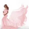 Lange moederschap fotografie rekwisieten zwangerschap jurk voor foto schieten uit schouder zwangere jurken voor vrouwen maxi moederschap jurk AA220309