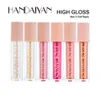 6 pcs à lèvres Gloss Set Shine Red paillettes à glissière Clear Jelly Lipstick Long Lasting Gel base hydratant imperméable maquillage Cosmetics Handaiya2508105