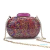 Evening Bags Stylish Design Colorful Shell Acrylic Purse Women Marble Bag Luxury Elegant Lady Roud Cute Purple Handbag