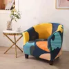 Round Printed Tub Sofa Cover Stretch Spandex Coffee Bar Club Chair Covers Living Room Slipcover Furniture Protector Couch 211116
