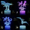 Multi Styles LED Base Table Night Light 3D Illusion Lamp Dinosaur 4mm Acrylic Lights Panel RGB med fjärrkontroll
