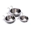 Hond Kat Kom Roestvrij staal Opknoping Kooi Voedsel Water Kommen Kennel Coop Cup Feeding Bowl voor Puppy Bird Rabbit Kitten 228C3