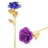 Stock Gold Foil Plated Rose Artificial Long Stem Flower Creative Gifts for Lover Wedding Christmas Valentines Mothers Day Home Xu