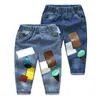 Bebê jeans jeans jeans meninos roupas meninos calças infantil primavera outono casual cintura jeans calças toddler roupa elástica cintura elástica g1220