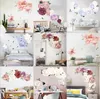 Pivoine Rose Fleurs Mur Art Autocollant Chambre Salon Papier Peint DIY Decal Chambre Décoration Cadeau Stickers Muraux 7 Designs BT6451