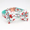 floral Dog Collar Bow Tie with Metal Buckle Big and Small Dog&Cat Pet Accessories Y200515