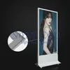 Dubbele zijkanten beweegbare reclamedisplay magnetische LED slanke lichtbak met basewielen Houten kist inpakken (80 * 180cm)