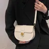 Alta qualidade bolsa de ombro cor sólida textura saddle saco feminino novo moda design clássico senhora ins crossbody all-match