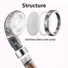 3 Modes Adjustable Handheld Bathroom Showerheads Pressurized Water Saving Anion Mineral Filter High Pressure Shower Head H12092900704