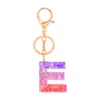 Criativo Acrílico Keychain 26 Iniciais Carta Pingente Chaveiro Lantejoulas Keyrings Bolsas De Carro Pingente Chave Pingente Simples Presente De Festa Bonito