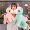 28,35,50 cm Unique ailes lumineuses licornes en peluche jouet licorne géante animaux en peluche poupée cheveux moelleux mouche cheval jouet pour enfant cadeau de noël