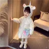 Girls Autumn Winter Jackets Child Fashion Hooded Parkas Kids Waterproof Outwear Cute Swings Cotton Lined Children Clothing 211111