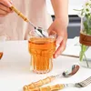20Pcs 5Pcs Creative Nature Bamboo Cutlery Set 304 Stainless Steel Steak Cutlery Tableware set Spoon and Fork Hign-end Quality 211108