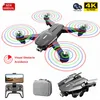 K106 LED Light Drone RC-flygplan 4K HD-kamera Visual Hinder Undvik Optisk Flödespositionering Fällbar RC Quadcopter Boy Presenter