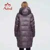 Astrid hiver manteau femme femme longue chaude parka mode veste à capuche bio-down vêtements féminins marque design 9215 211216