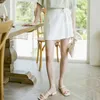 Aelegantmis taille haute jupe courte femmes à lacets doux une ligne mini vinatge doux coréen blanc élégant s école 210607