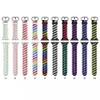 Tweekleurige gevlochten siliconen riem voor Apple horlogeband 38mm 40mm iWatch 3 4 5 6 SE-serie kleurrijke lusbands armband accessoires