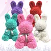 Bunny Simulazione Coniglio rosa Forma animale Rosa San Valentino Fiore Decorazione artificiale Compleanno Decorazione di nozze Regalo T200903