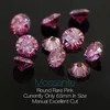 Gigajewe Roze Kleur Ronde Cut VVS1 Moissanite Diamond 6.5mm-9mm voor sieraden maken